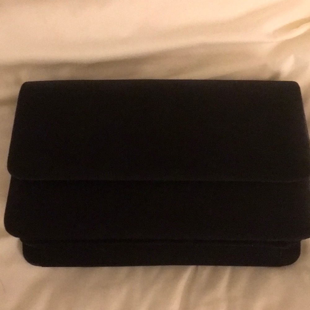 Carolyne Barton Black Evening Bag Handbag with magnetic snap & shoulder strap - Picture 5 of 11